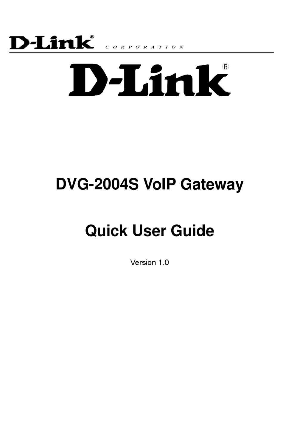 D-LINK DVG-2004S QUICK USER MANUAL Pdf Download | ManualsLib