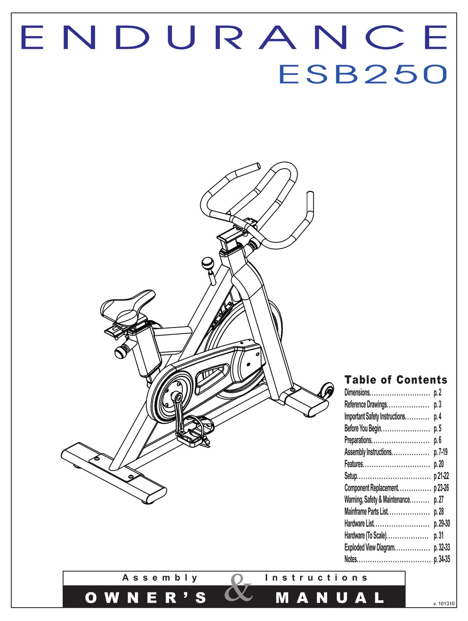 ENDURANCE ESB250 OWNER'S MANUAL Pdf Download ManualsLib