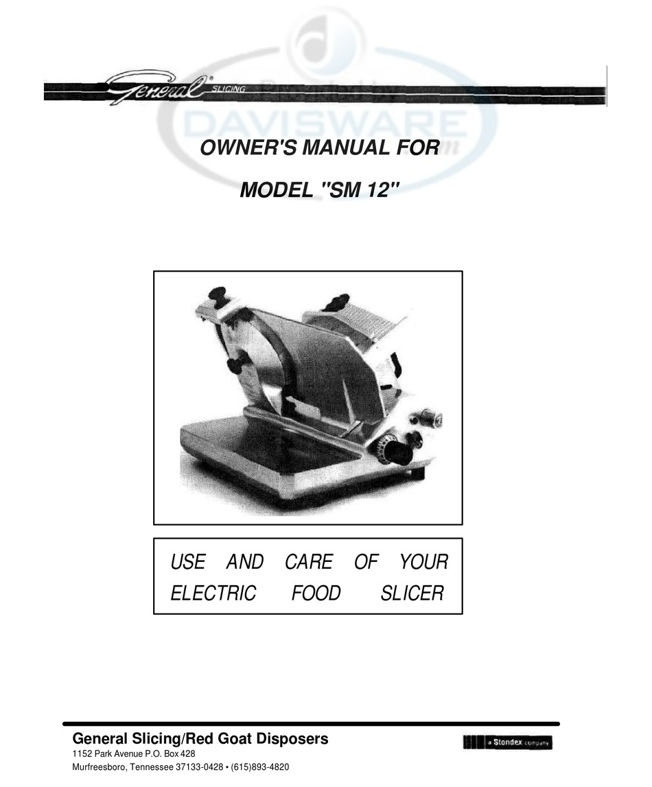 General - GSE012, General Foodservice Manual Commercial Food Slicer, 1