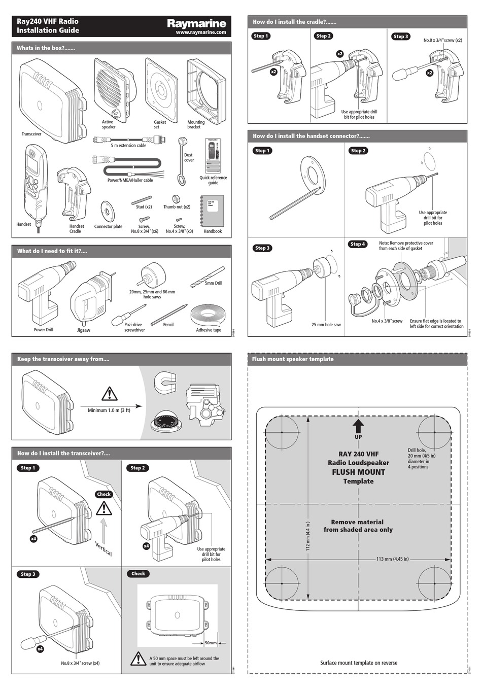 RAYMARINE RAY240 INSTALLATION MANUAL Pdf Download ManualsLib