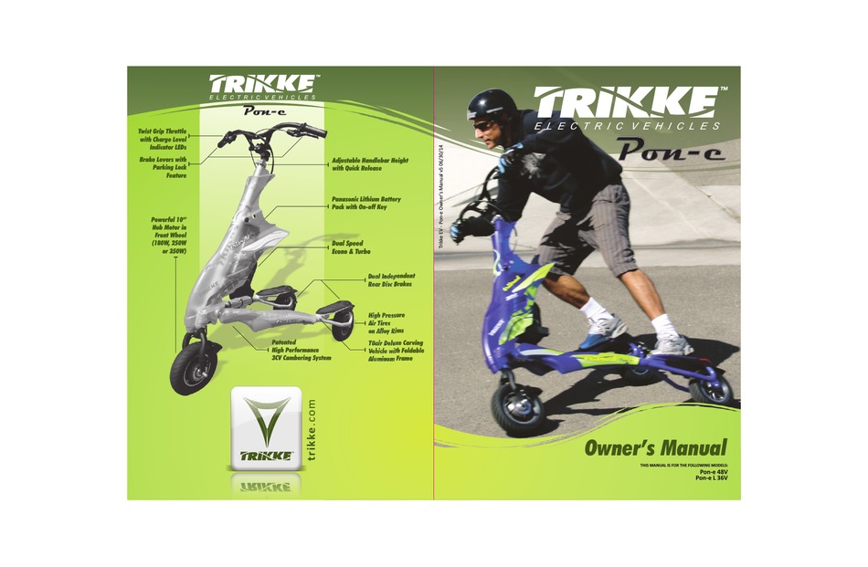 Trikke Pon E 48v Owner S Manual Pdf Download Manualslib