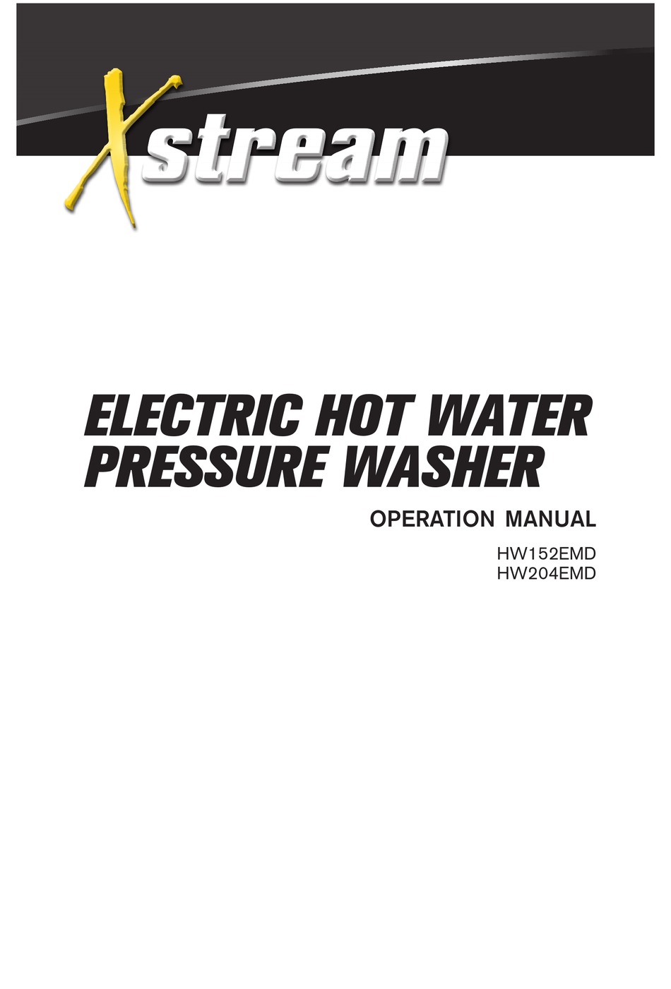 XSTREAM HW152EMD OPERATION MANUAL Pdf Download ManualsLib