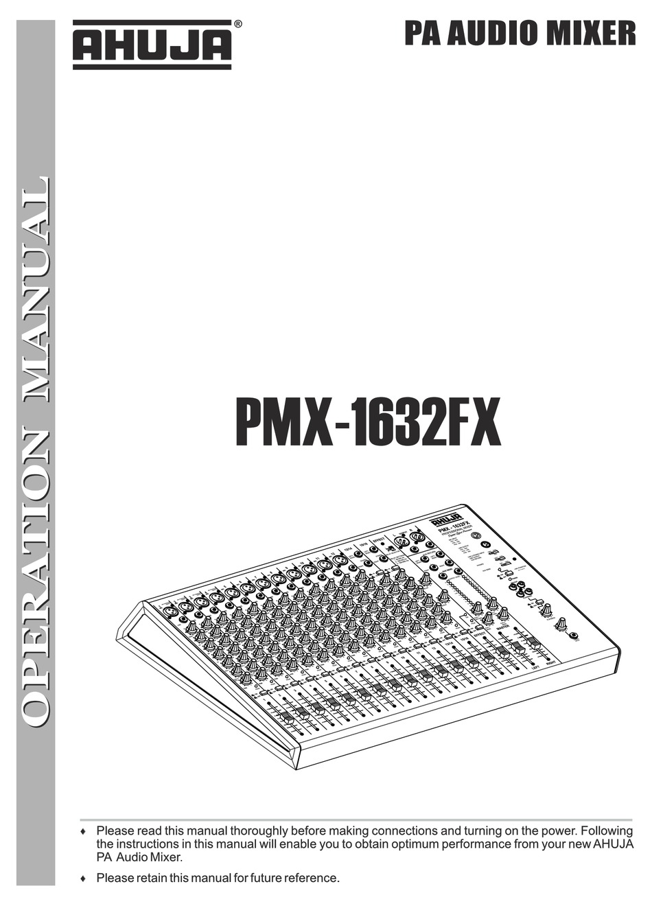 AHUJA PMX1632FX OPERATION MANUAL Pdf Download ManualsLib