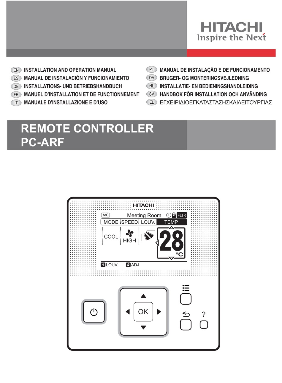 Hitachi Pc Arf Installation And Operation Manual Pdf Download Manualslib