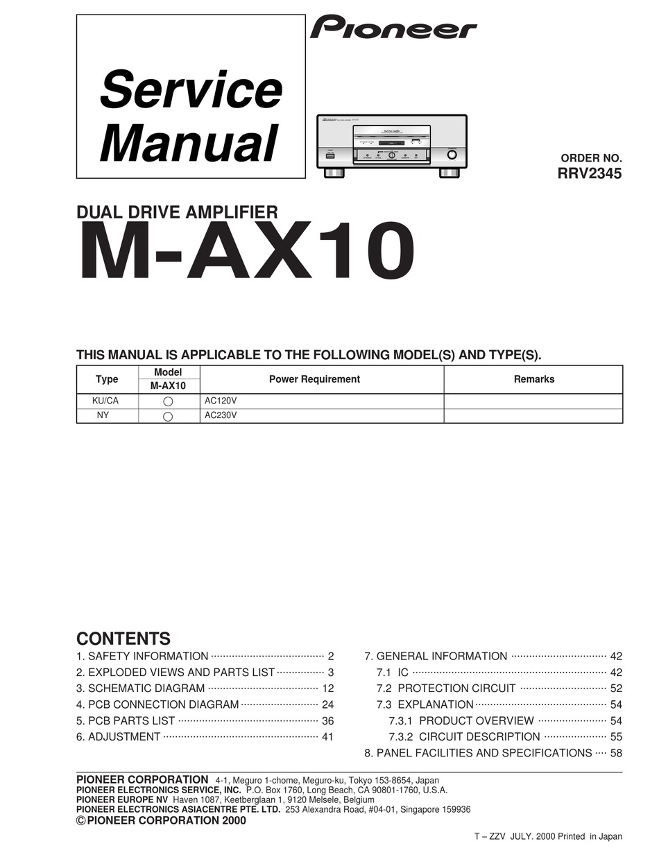 PIONEER M-AX10 SERVICE MANUAL Pdf Download | ManualsLib
