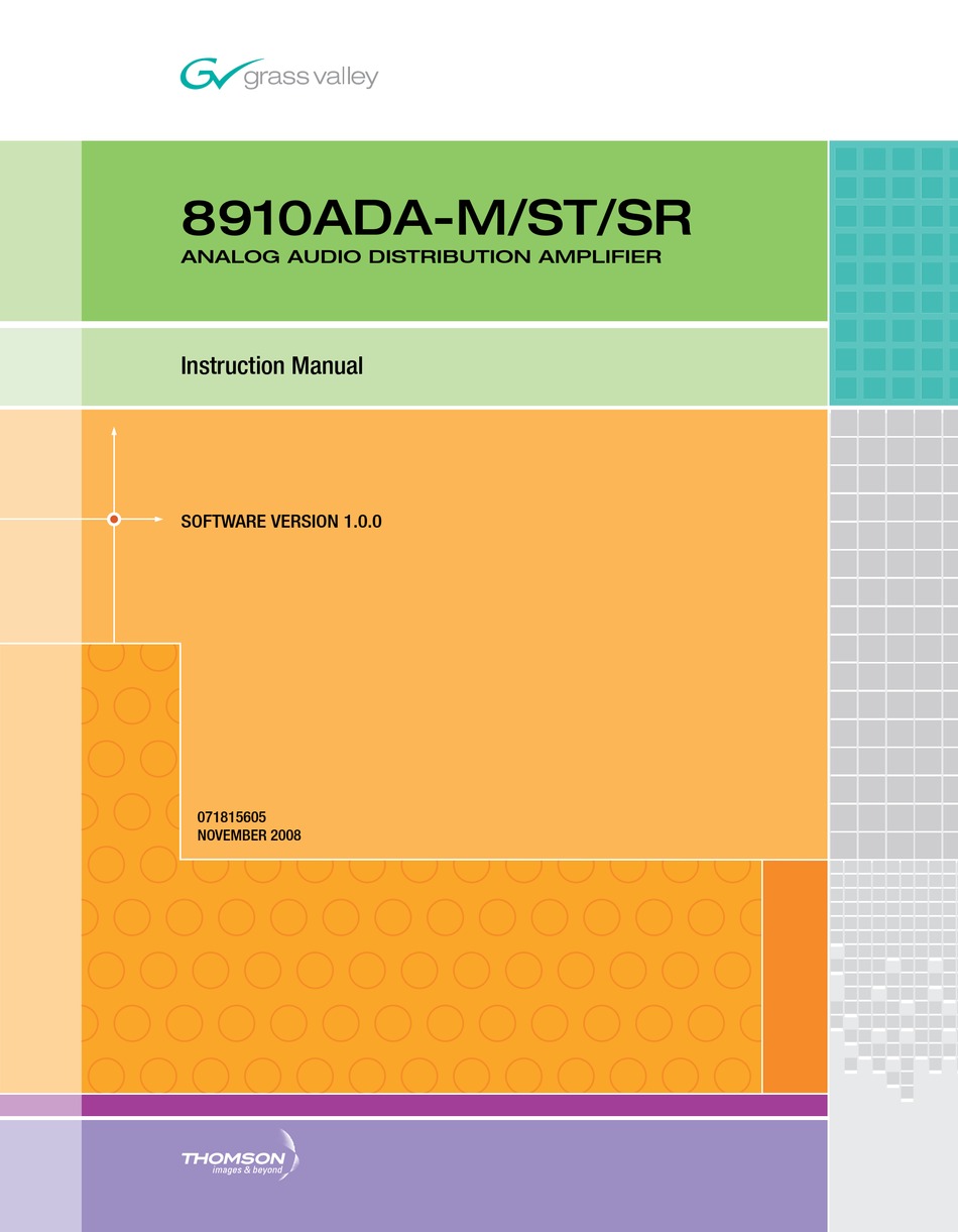 GRASS VALLEY 8910ADA-M INSTRUCTION MANUAL Pdf Download | ManualsLib