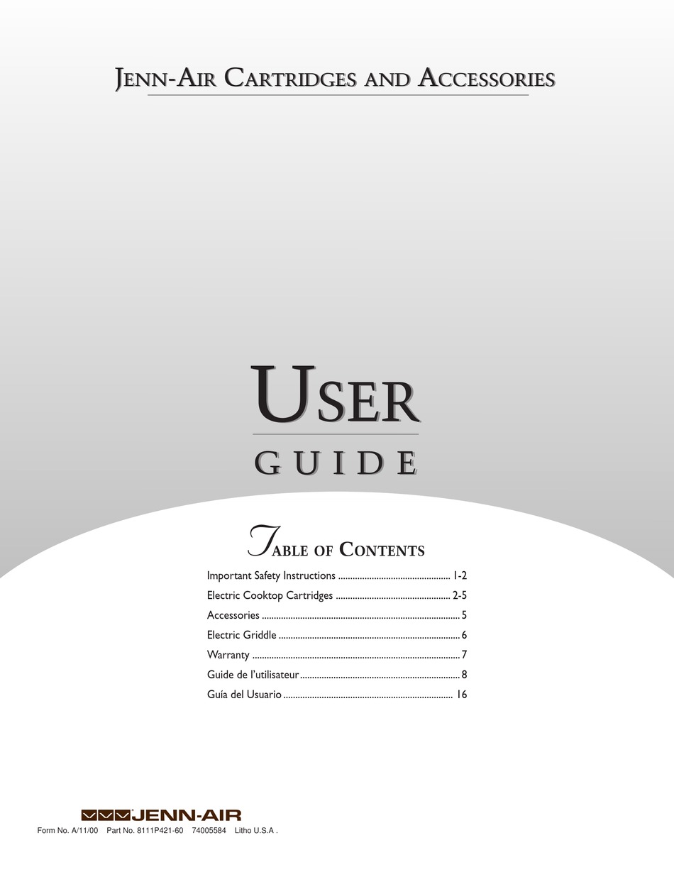 JENNAIR EA7000ADB USER MANUAL Pdf Download ManualsLib