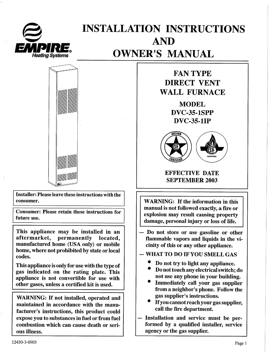 Empire Dv-215 Manual