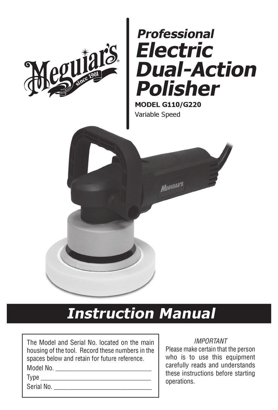 MEGUIAR’S G110 INSTRUCTION MANUAL Pdf Download | ManualsLib