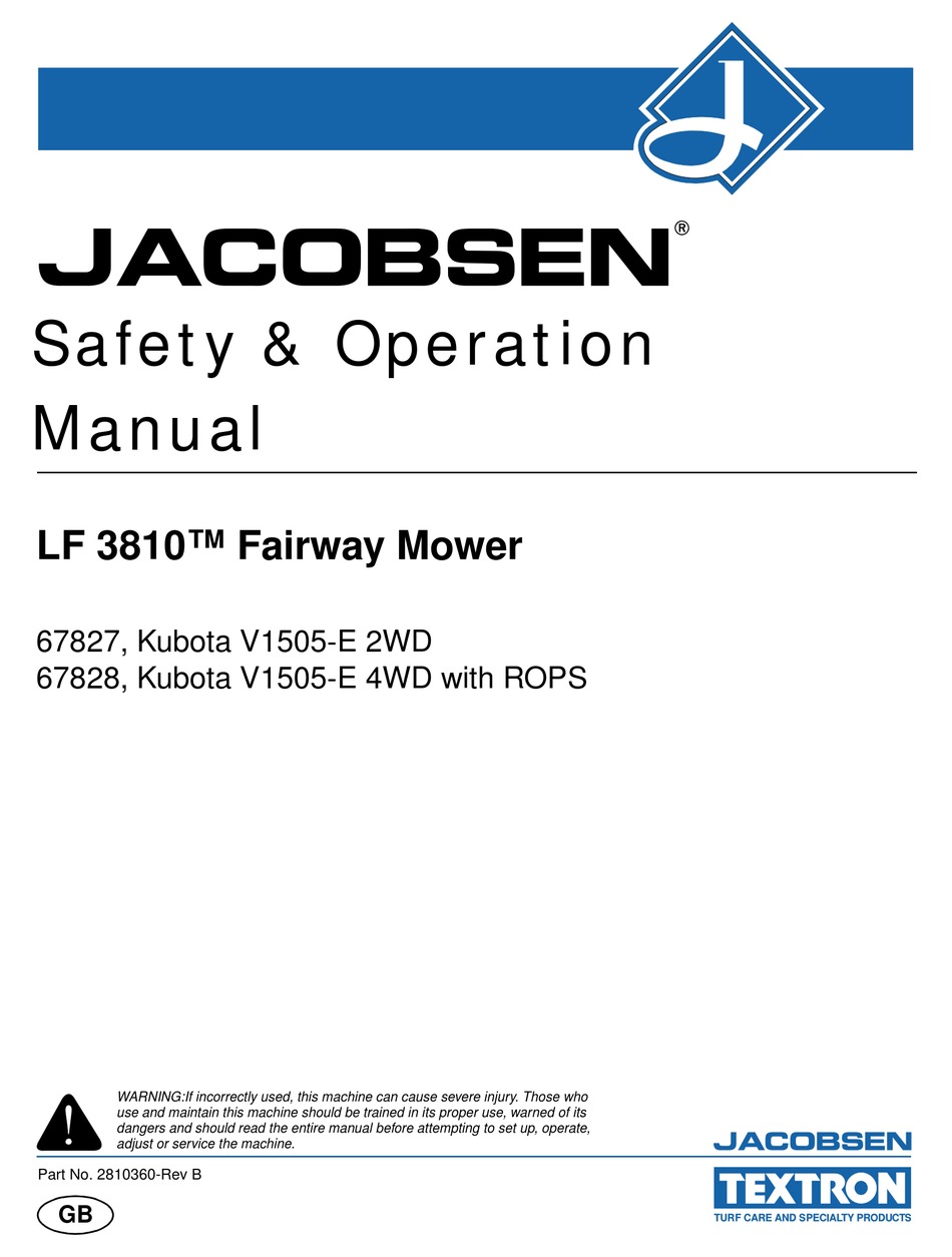 Jacobsen Lf 3810 Safety Operation
