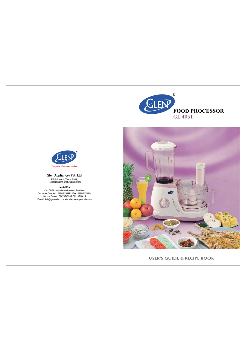 GLEN GL 4051 USER MANUAL AND RECIPES Pdf Download ManualsLib