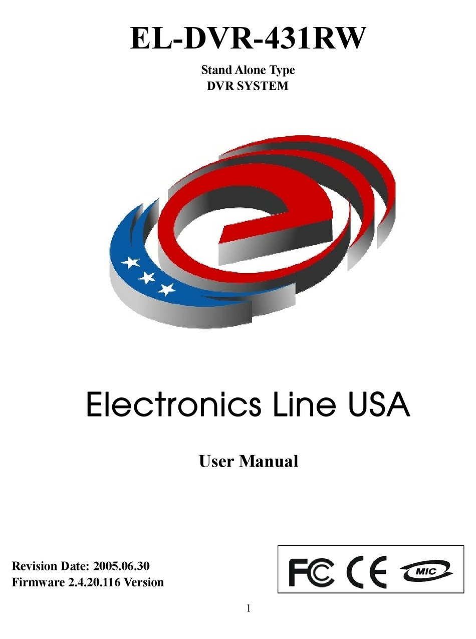 ELECTRONICS LINE ELDVR431RW USER MANUAL Pdf Download ManualsLib