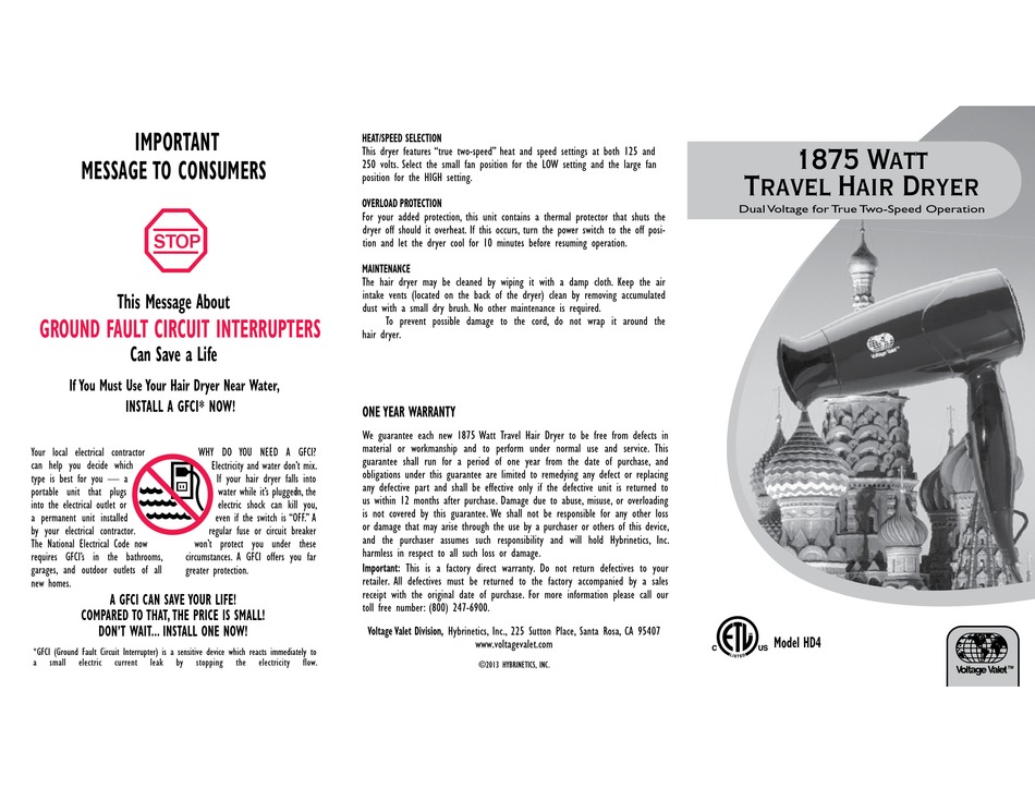 VOLTAGE VALET HD4 USER MANUAL Pdf Download ManualsLib