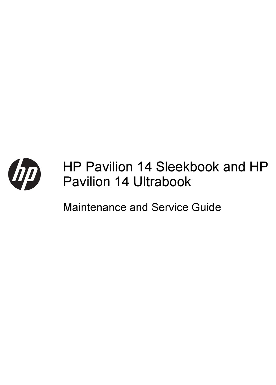 HP PAVILION 14 SLEEKBOOK MAINTENANCE AND SERVICE MANUAL Pdf Download