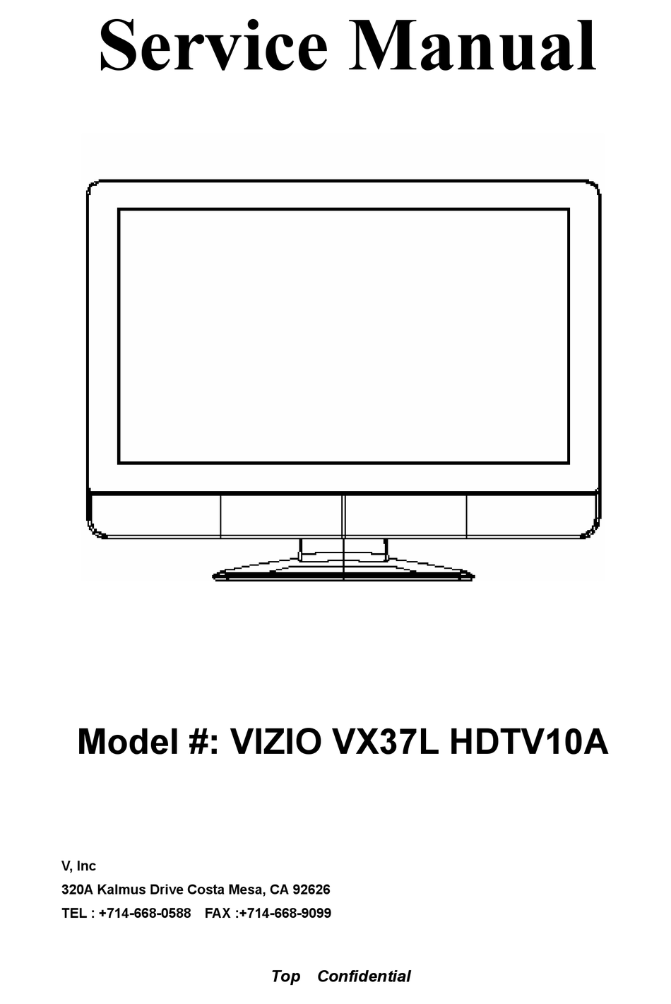 VIZIO VX37L HDTV10A SERVICE MANUAL Pdf Download ManualsLib