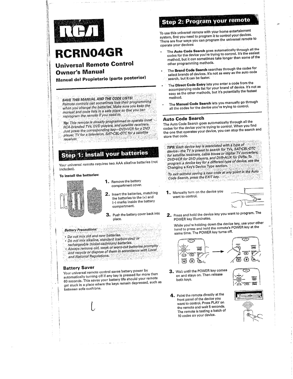 RCA RCRN04GR OWNER
