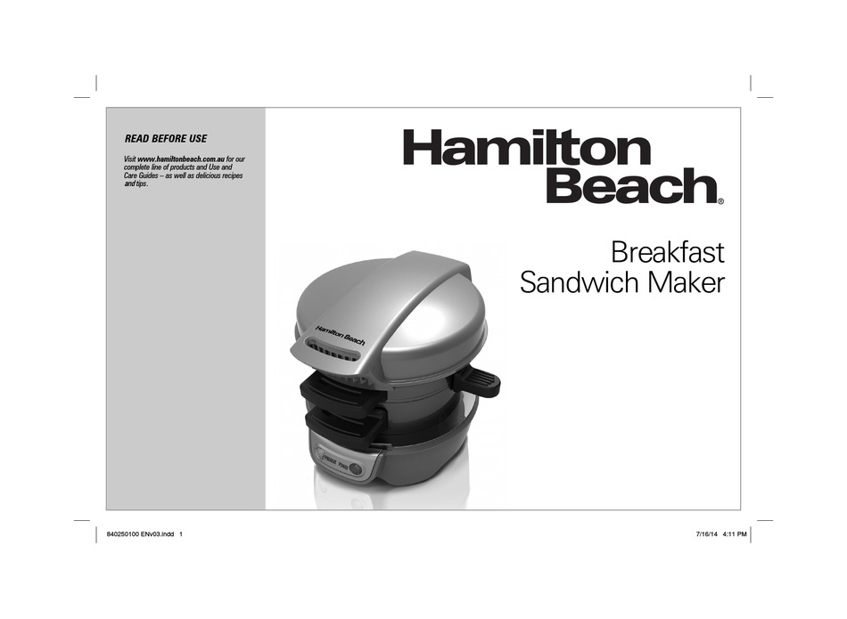 Hamilton Beach Breakfast Sandwich Maker, Gray 25475 