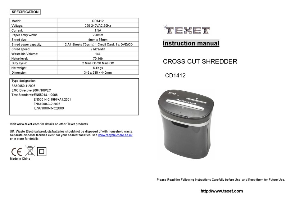 TEXET CD1412 INSTRUCTION MANUAL Pdf Download ManualsLib