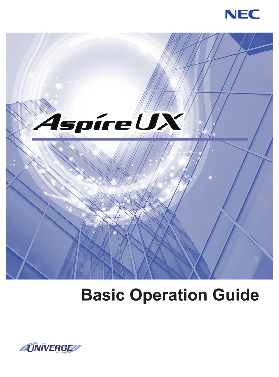 Nec Univerge Aspire Ux Basic Operation Manual Pdf Download Manualslib