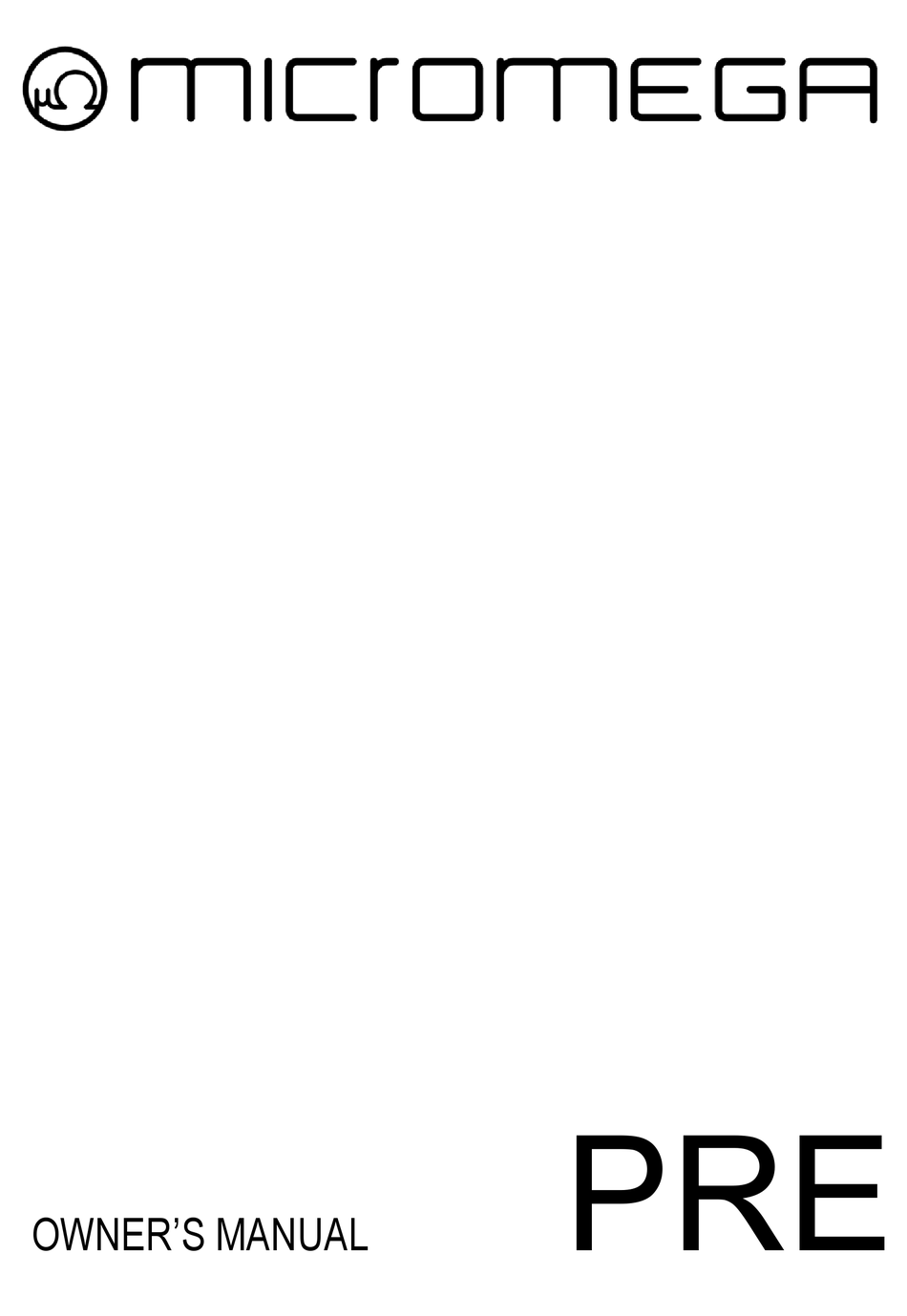 MICROMEGA PRE OWNER'S MANUAL Pdf Download ManualsLib