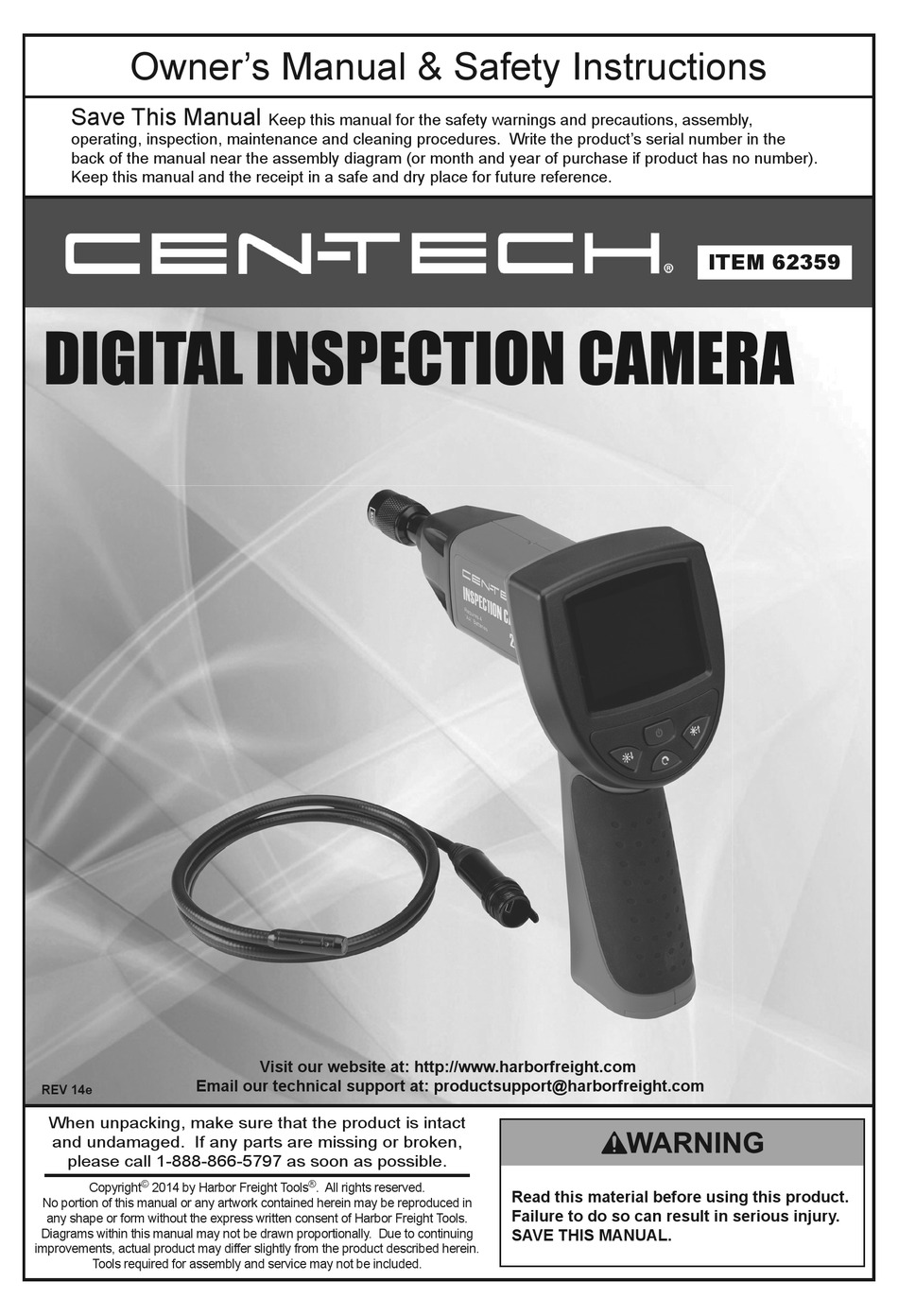 Cen-tech 62359 Owners Manual Safety Instructions Pdf Download Manualslib