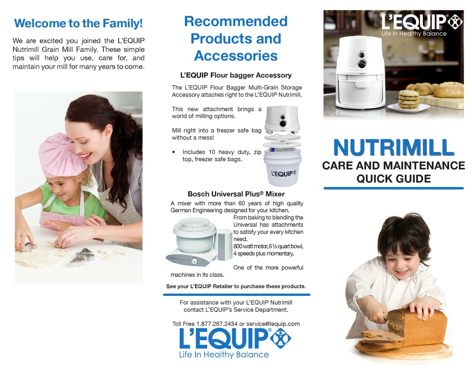 L'EQUIP NUTRIMILL CARE AND MAINTENANCE Pdf Download ManualsLib