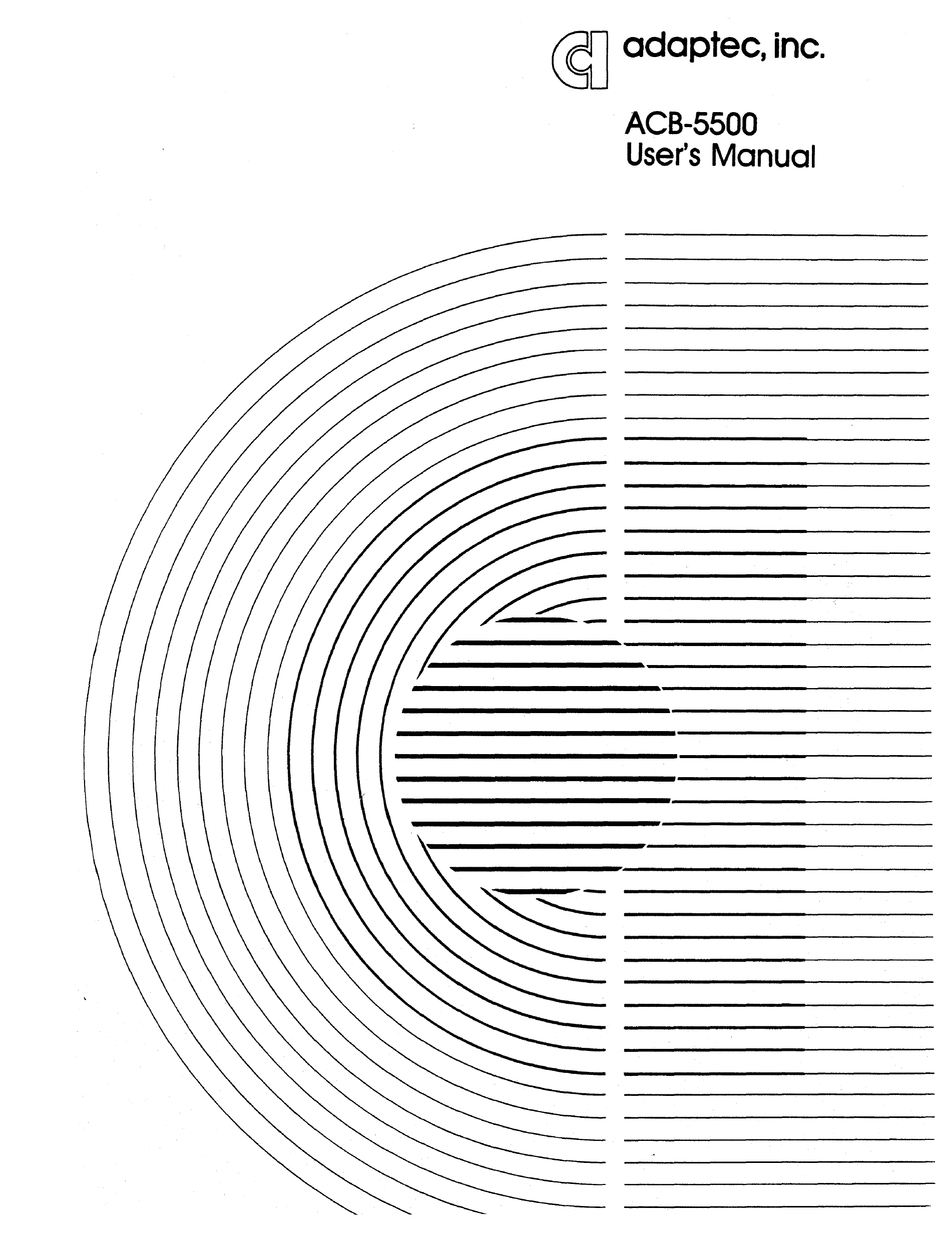 ADAPTEC ACB5500 USER MANUAL Pdf Download ManualsLib