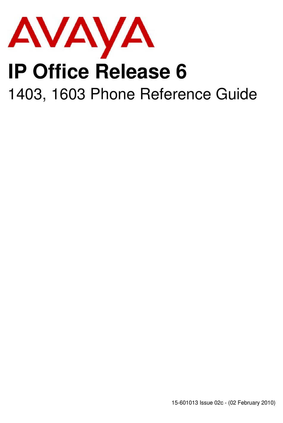 AVAYA 1403 REFERENCE MANUAL Pdf Download | ManualsLib