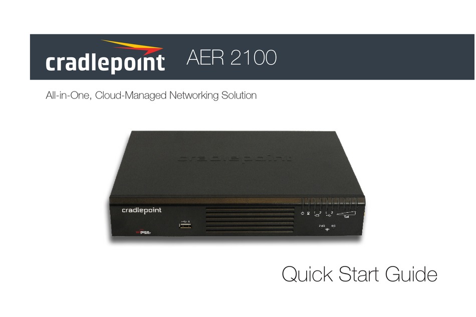 CRADLEPOINT AER 2100 QUICK START MANUAL Pdf Download ManualsLib