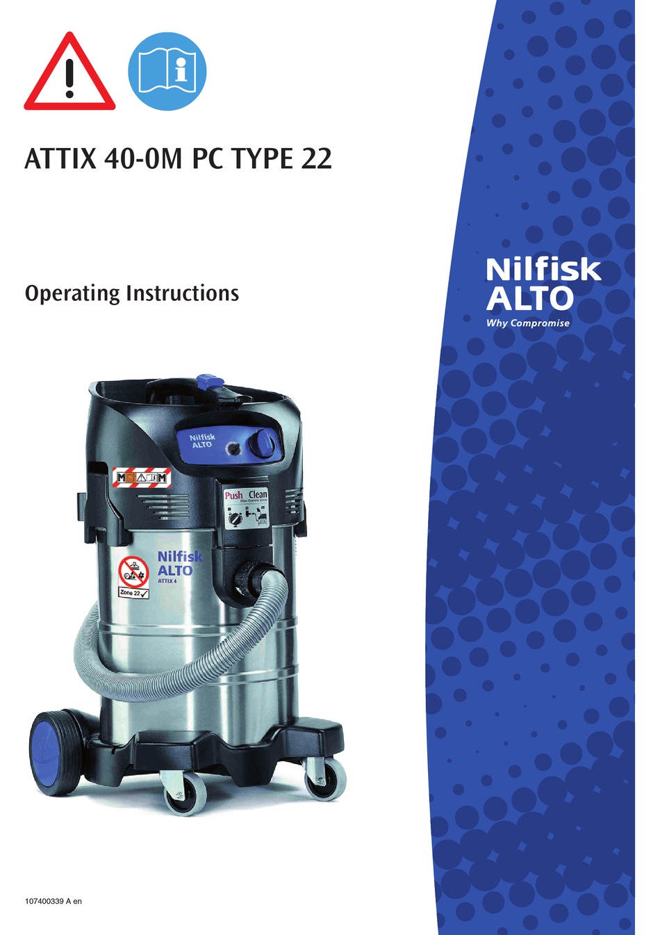 10x Staubsaugerbeutel Micro-vlies für Nilfisk ATTIX 40-0M PC TYPE22