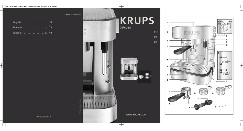 KRUPS XP6010 USER MANUAL Pdf Download | ManualsLib