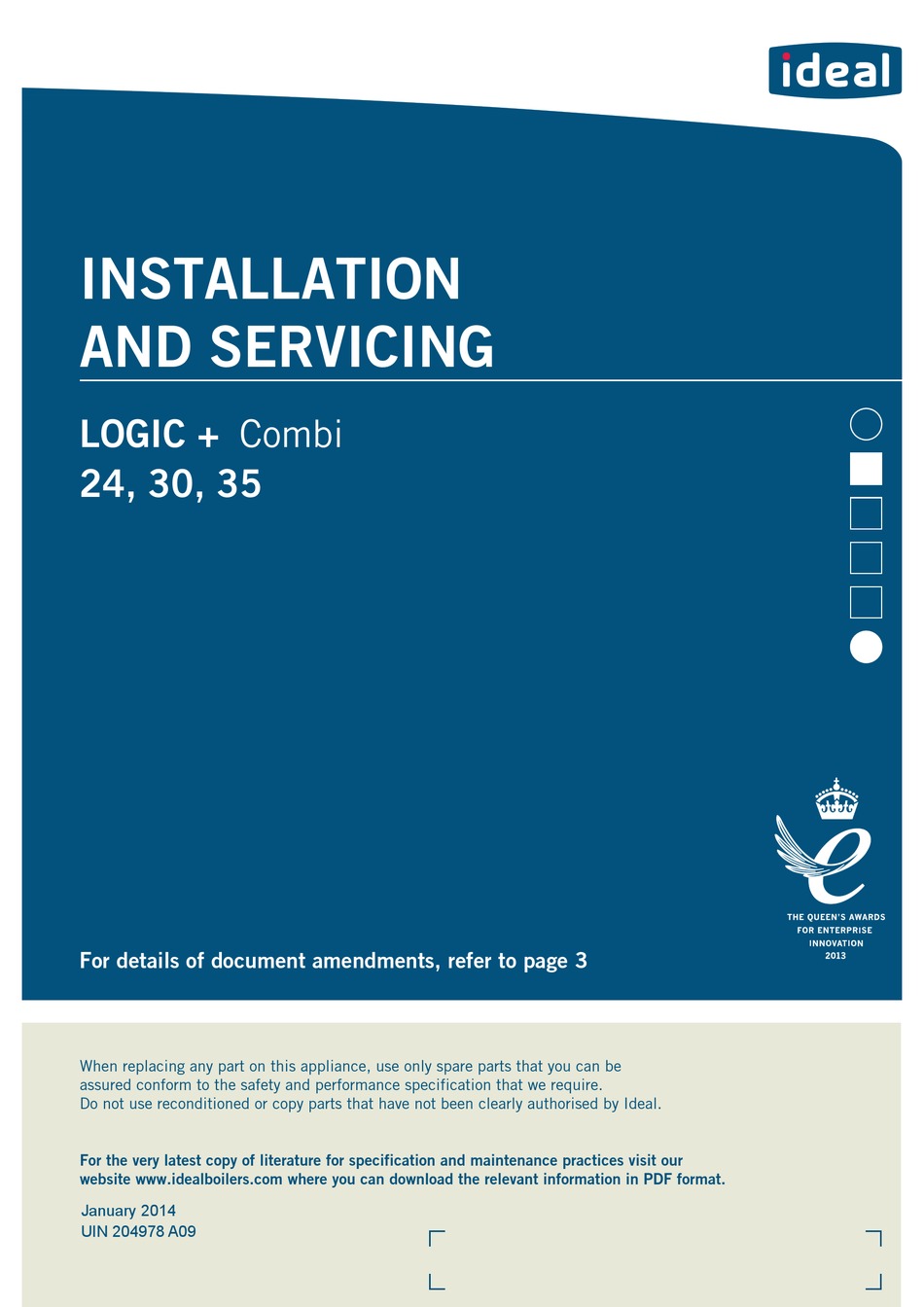 IDEAL LOGIC + COMBI 24 INSTALLATION AND SERVICING Pdf Download | ManualsLib