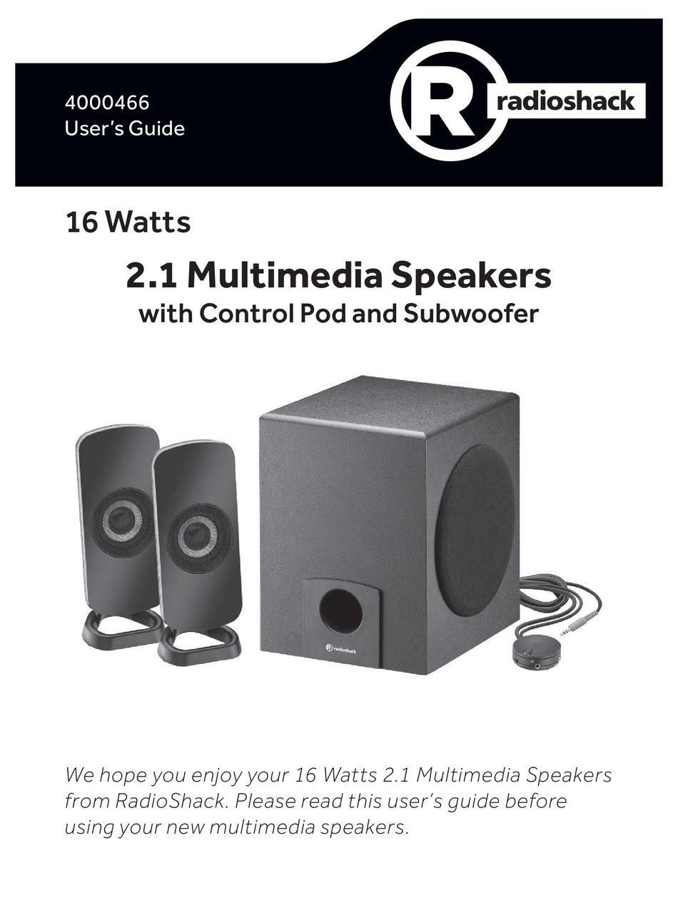 radioshack 2.1 multimedia speakers