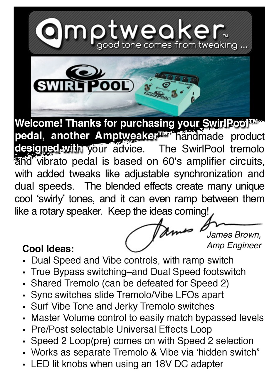 AMPTWEAKER SWIRLPOOL USER MANUAL Pdf Download | ManualsLib