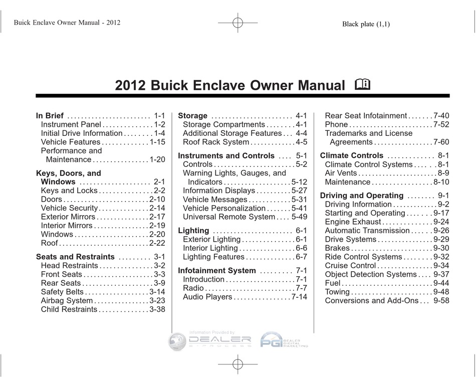 Buick Enclave Owner S Manual Pdf Download Manualslib