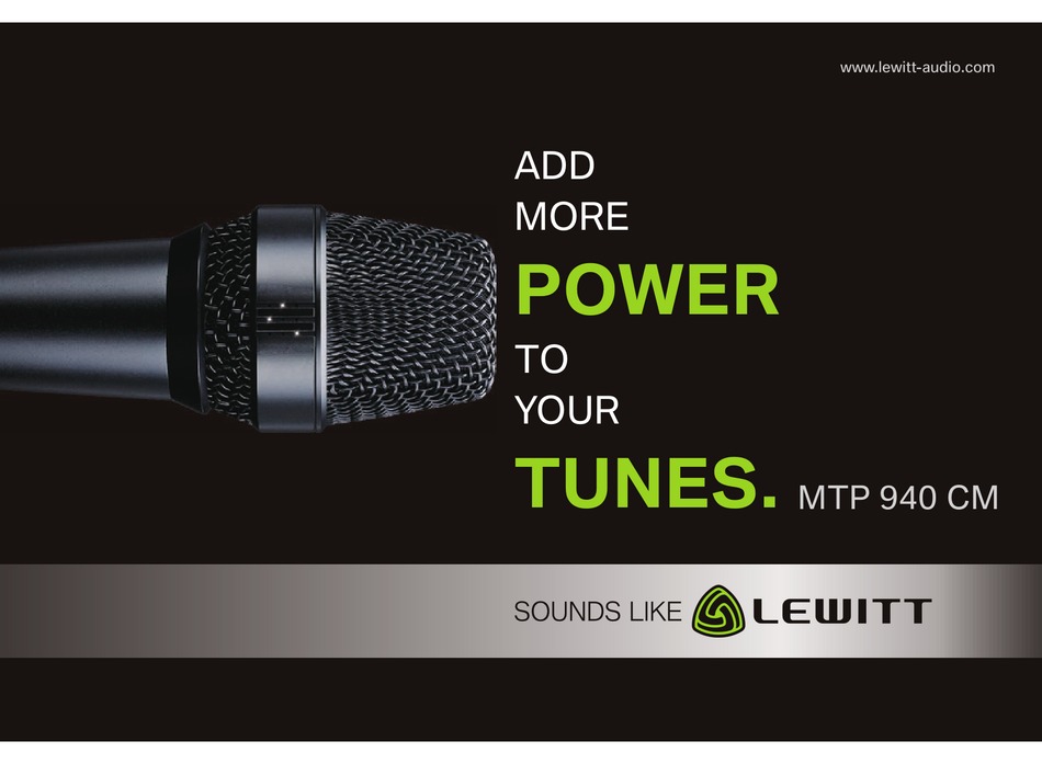 LEWITT MTP 940 CM USER MANUAL Pdf Download | ManualsLib