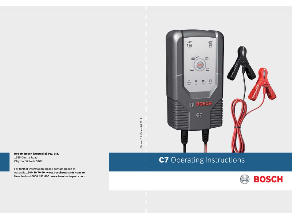 BOSCH C7 OPERATING INSTRUCTIONS MANUAL Pdf Download