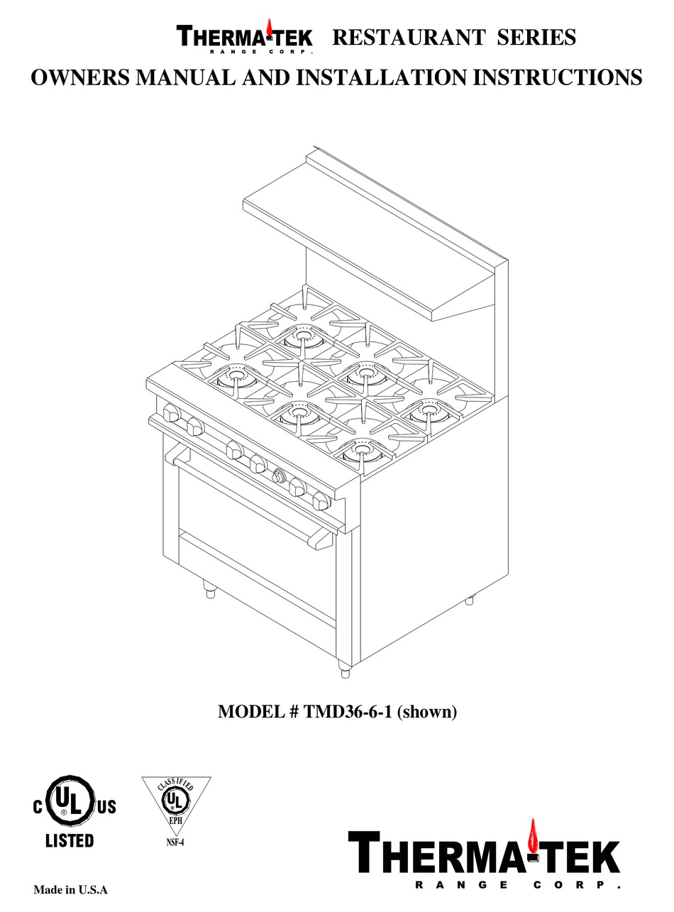 Troubleshooting; How To Obtain Service - Therma-tek TMD36-6-1 Restaurant  Series Onwers Manual And Installation Instructions [Page 11]