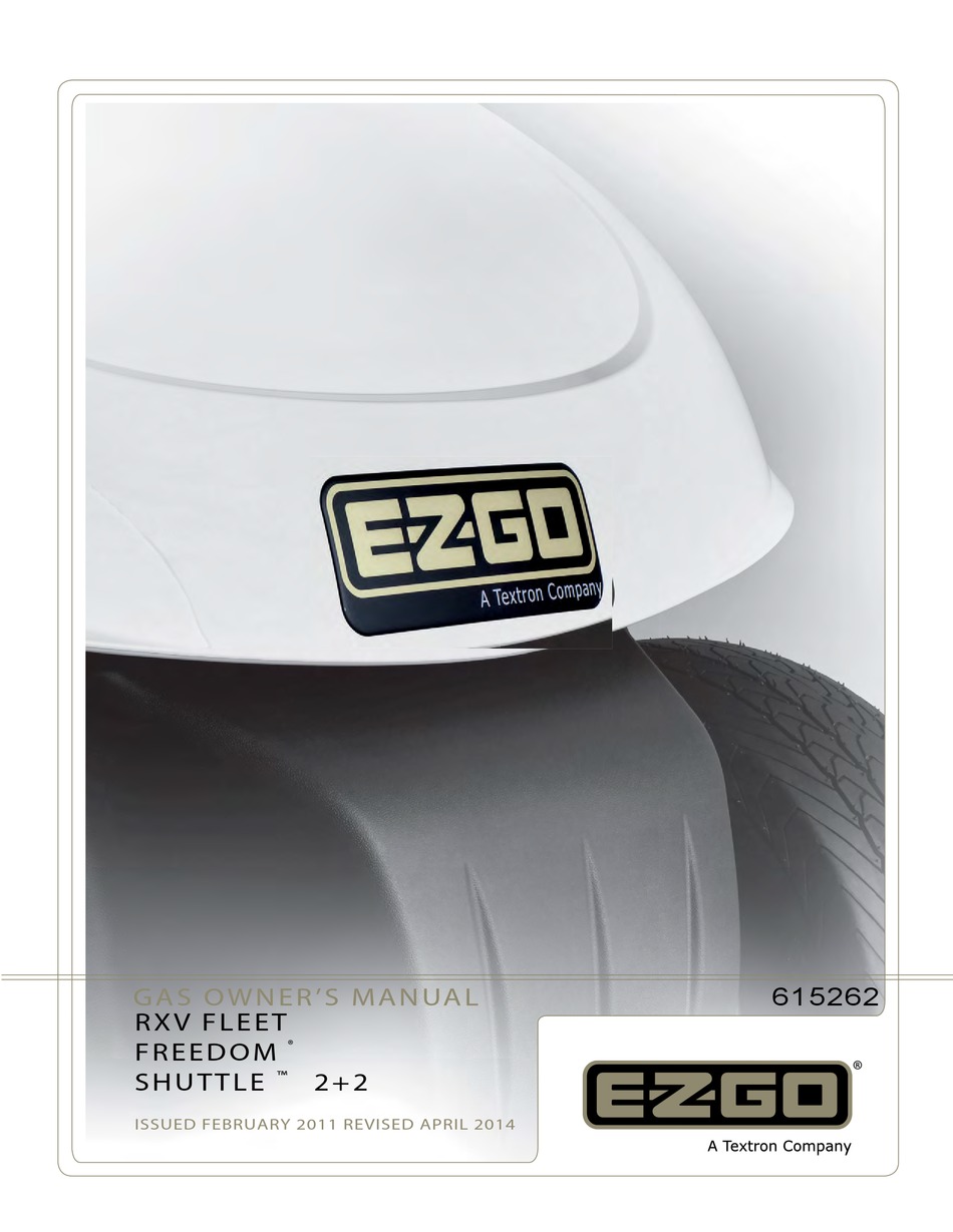EZGO RXV GOLF CAR OWNER