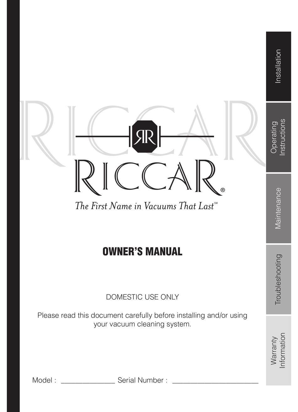 RICCAR CI100 OWNER'S MANUAL Pdf Download ManualsLib