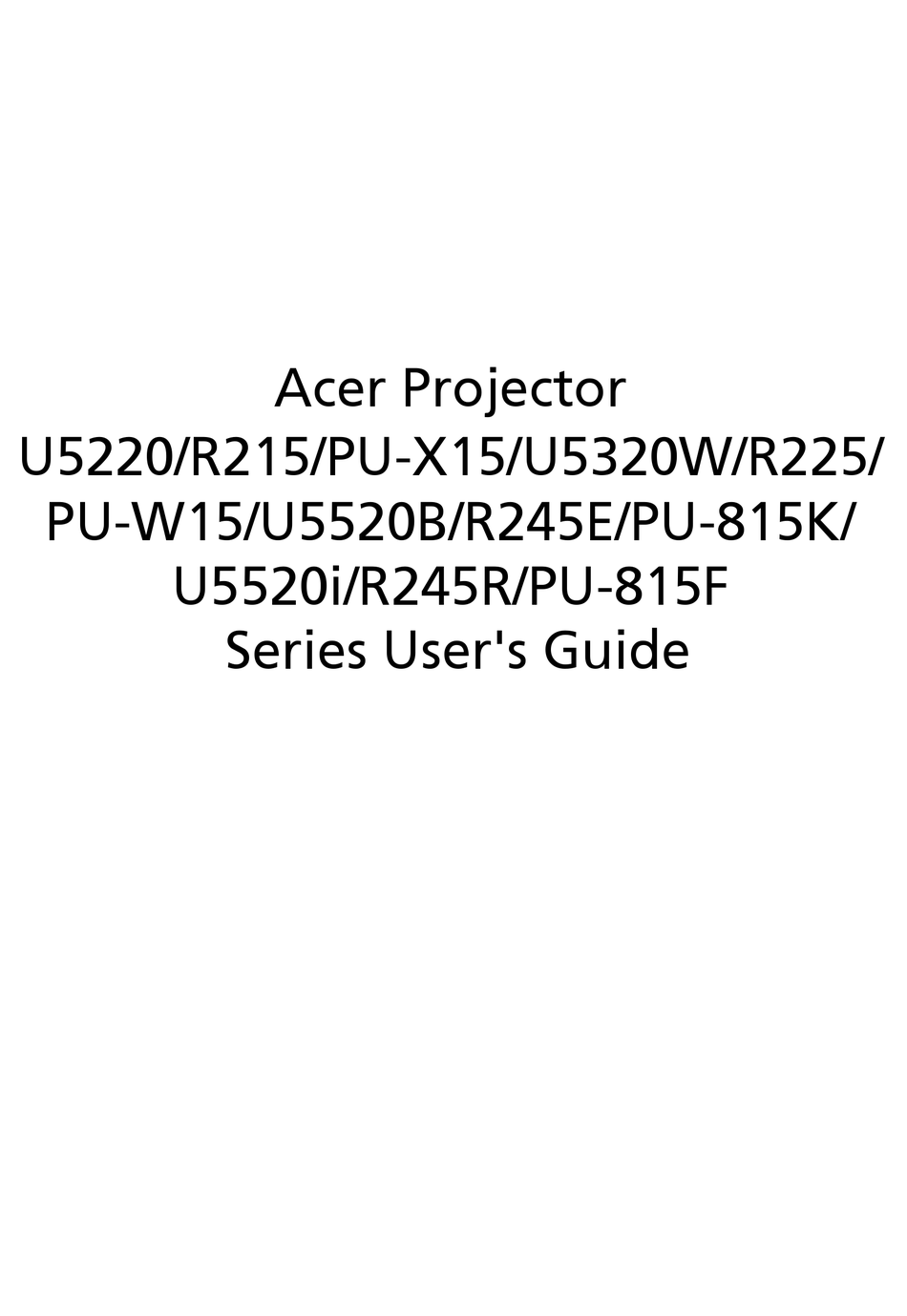 ACER U5220 SERIES USER MANUAL Pdf 