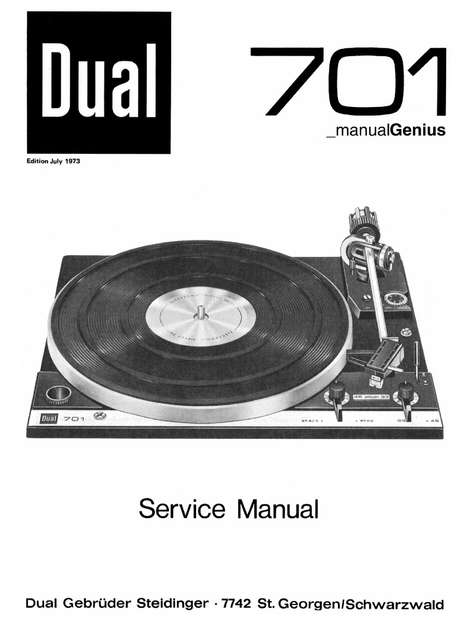 DUAL 721 TURNTABLE OPERATING INSTRUCTIONS MANUAL 21 Pages 