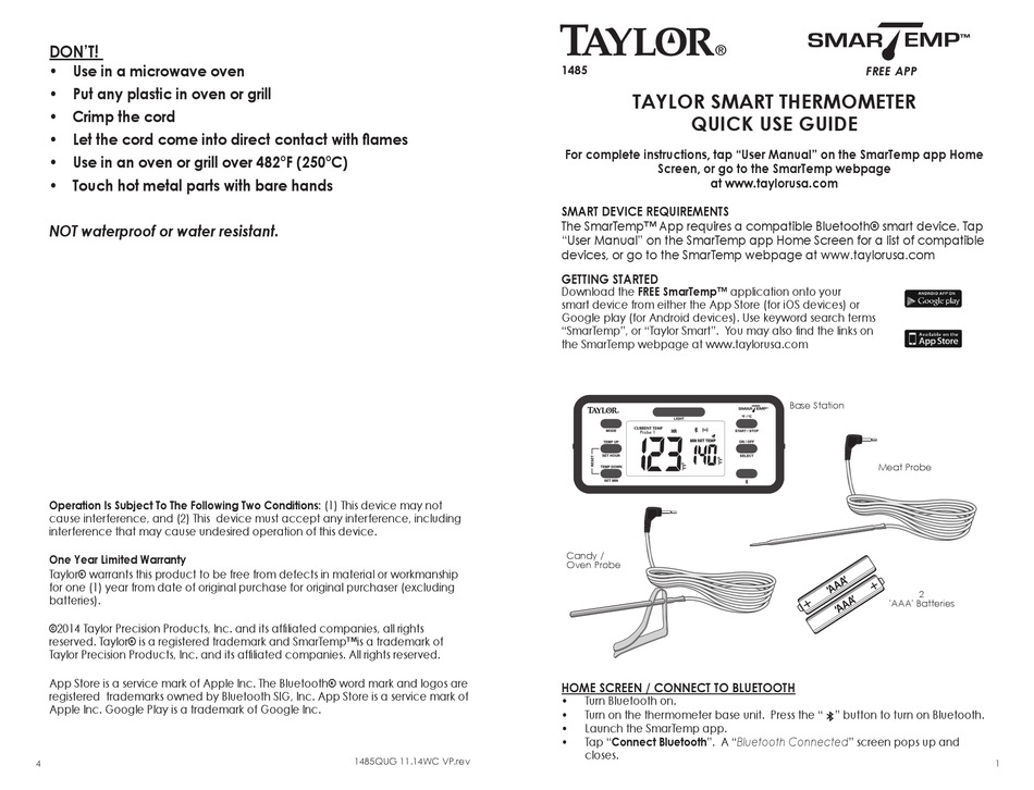 TAYLOR 1479 INSTRUCTION MANUAL Pdf Download