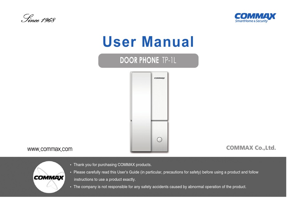 Commax Tp 1l User Manual Pdf Manualslib Commax Tp 1l User Manual Pdf, Commax Intercom Wiring Diagram Pdf