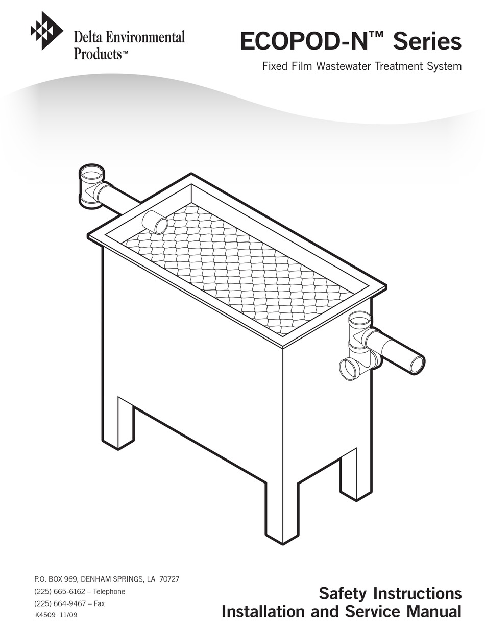DELTA ENVIRONMENTAL PRODUCTS ECOPODN SERIES SAFETY INSTRUCTIONS