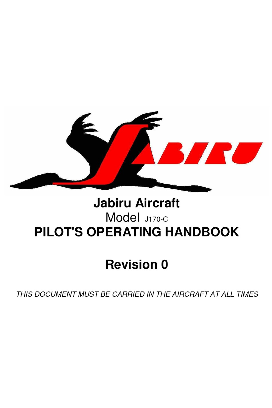 JABIRU J170C PILOT OPERATING HANDBOOK Pdf Download ManualsLib