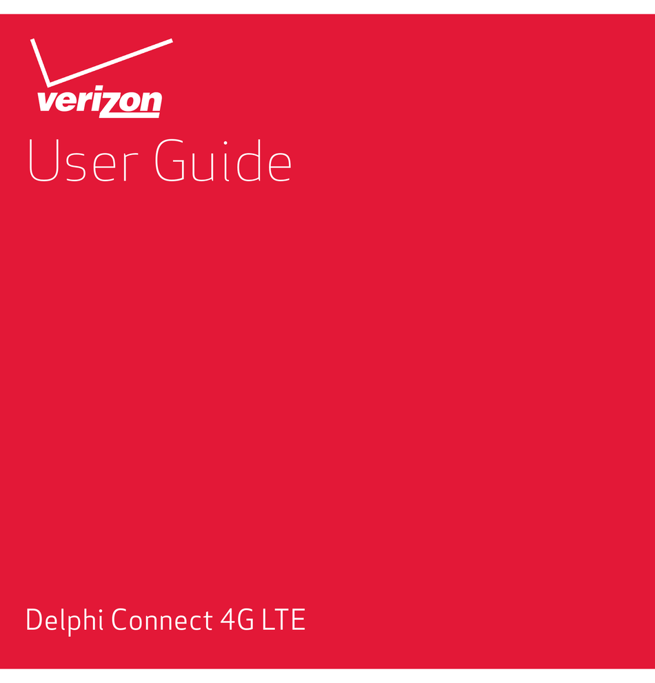 VERIZON DELPHI CONNECT 4G LTE ACT233L USER MANUAL Pdf Download ManualsLib