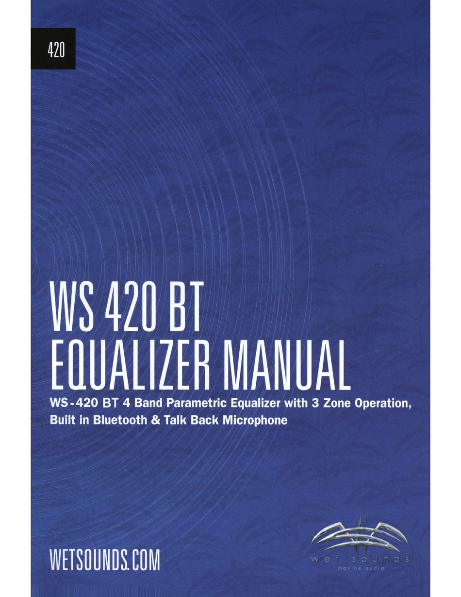 Wet Sounds Ws 420 Bt Manual Pdf Download Manualslib