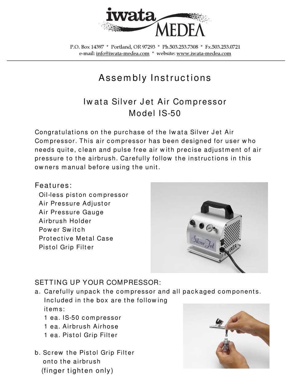 Iwata Silver Jet 110-120V Airbrush Compressor (ONLINE ONLY