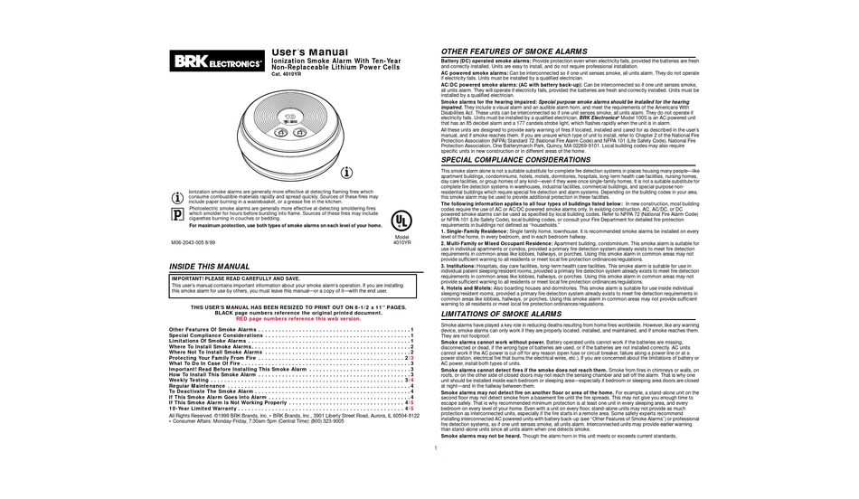 Brk Electronic 4010yr User Manual Pdf Download Manualslib